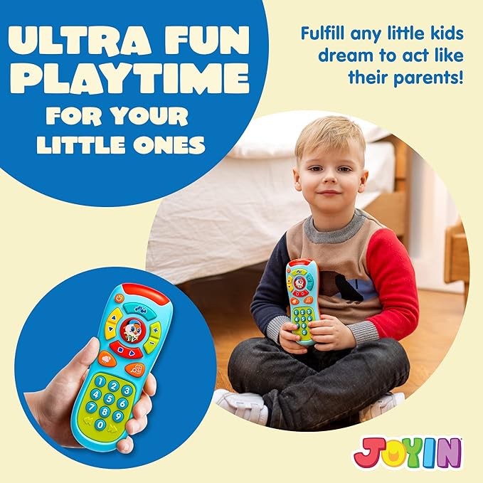 JOYIN Baby Learning Phone and Remote Toy for Toddler, Fun Smartphone Toys with Music for Infants, Boys or Girls, Holiday Stocking Stuffers, Kids Birthday Gift, Easter Basket Stuffers