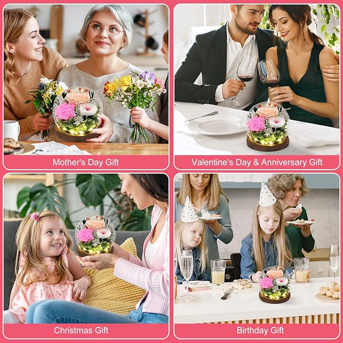 Lujechii Forever Flowers,Flowers for Delivery Prime.Birthday Gifts for Women,Moms, Lovers, Friends, Anniversaries, Preserved Flowers Unique Flower Gifts, Graduation Flower Bouquets (Champagne)