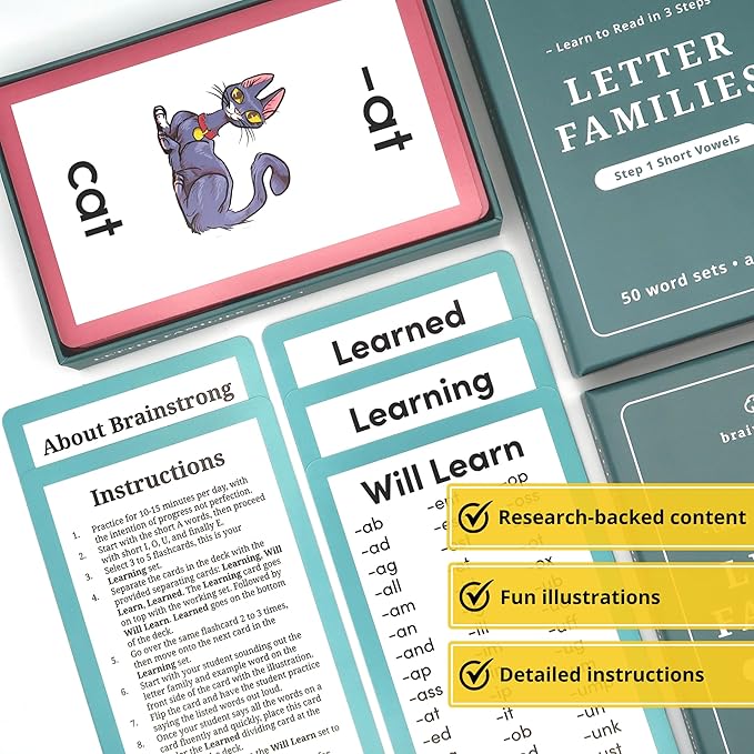 ABC Flashcards and 250 Phonics Words | Ages 3-6 | Learn Alphabet and Reading with Phonics | Brainstrong 2 Premium Boxes, 100 flashcards
