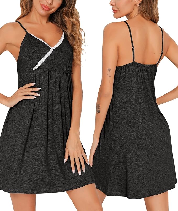 SWOMOG Womens Maternity Robe 2 Piece Nursing Nightgown for Breastfeeding 3 in 1 Labor Delivery Nursing Dress Lace Bathrobe