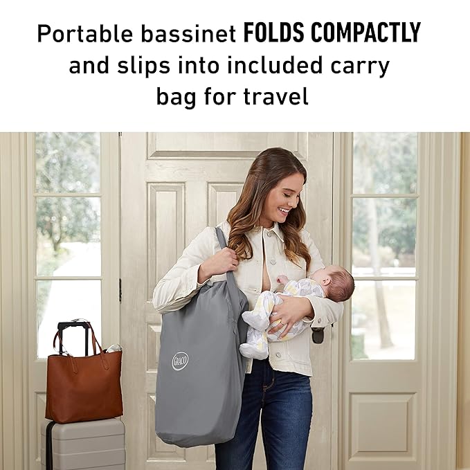 Graco Pack 'n Play Day2Dream Travel Bassinet Playard Features Portable Bassinet Diaper Changer and More (Lo, Lo, W/Fold Flat Bassinet)