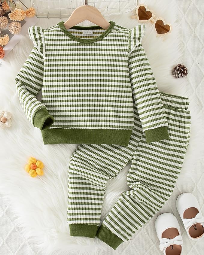 Mioglrie Baby Girl Clothes Infant Toddler Girls Fall Winter Outfits Sweatshirts Clothing Set 3 6 12 18 24 Month 2T 3T