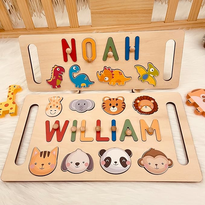 Name Puzzle for Kids Personalized, Custom Baby Name Puzzle, Customized Birthday Gifts for Boys and Girls, Personalized Baby Wooden Learning Toys