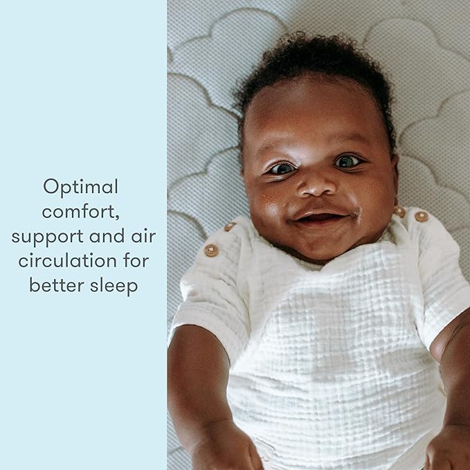 Newton Baby Crib Mattress and Toddler Bed - Ultra-Breathable Proven to Reduce Suffocation Risk, Washable Core & Cover, 2-Stage, Plush 5.5" Thick- Moonlight Grey