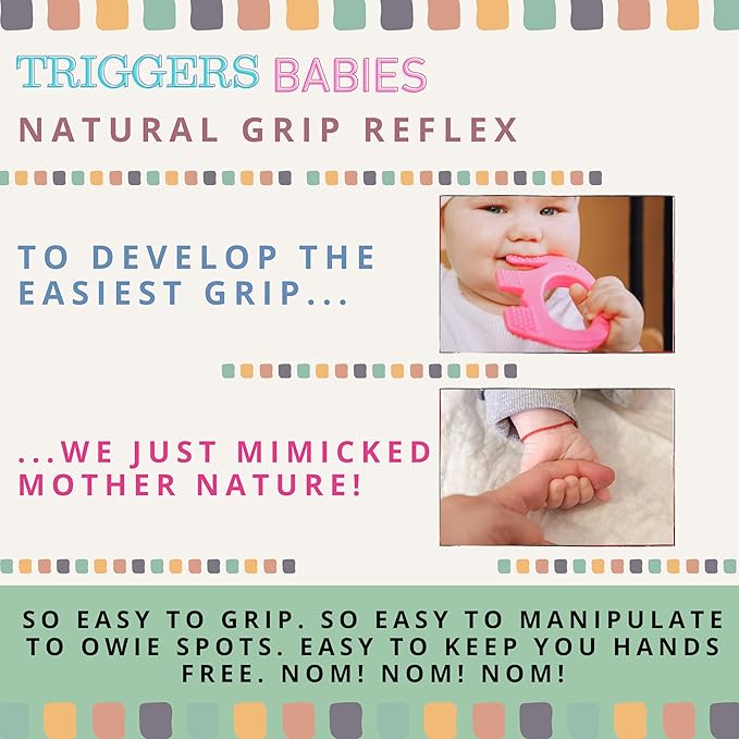 Cute Valentines Day Baby Gift - Baby Elefun Teething Toys for Babies Age 0 to 6 Months - 5X Pain Relief Smart Teether, Zero Developmental Delay Pink Silicone Teething Toy for Infants and Baby Shower
