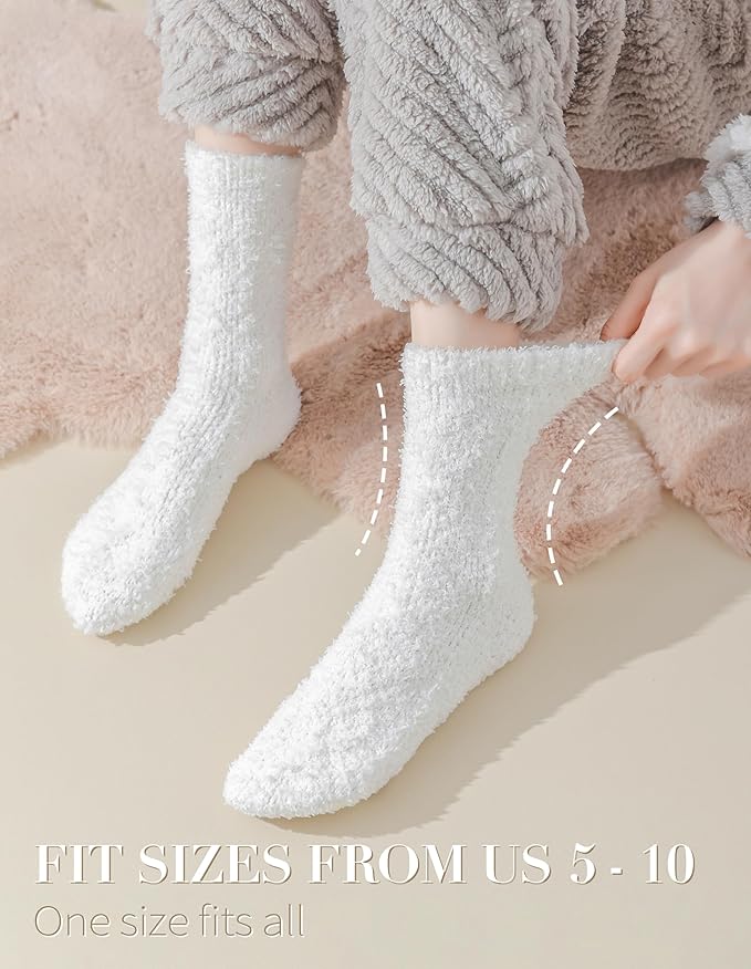 TEHOOK Warm & Cozy Gifts for Women, Fluffy Fuzzy Sock, Plush Sleeping Slipper Socks - Soft Warm Fabric