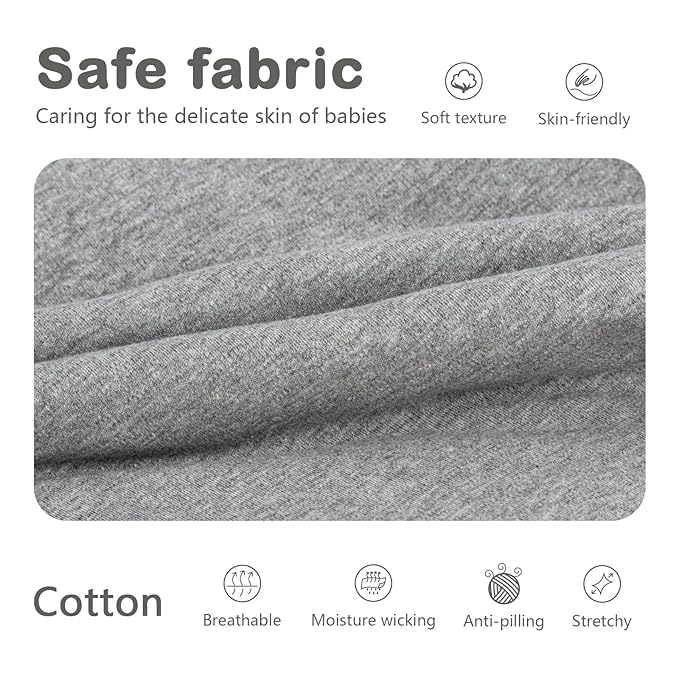 Mosebears Sleep Sack Baby Winter Wearable Blanket with 2-Way Zipper,2.5 TOG Cotton Sleep Sack Unisex (Grey, 12-18 Months)