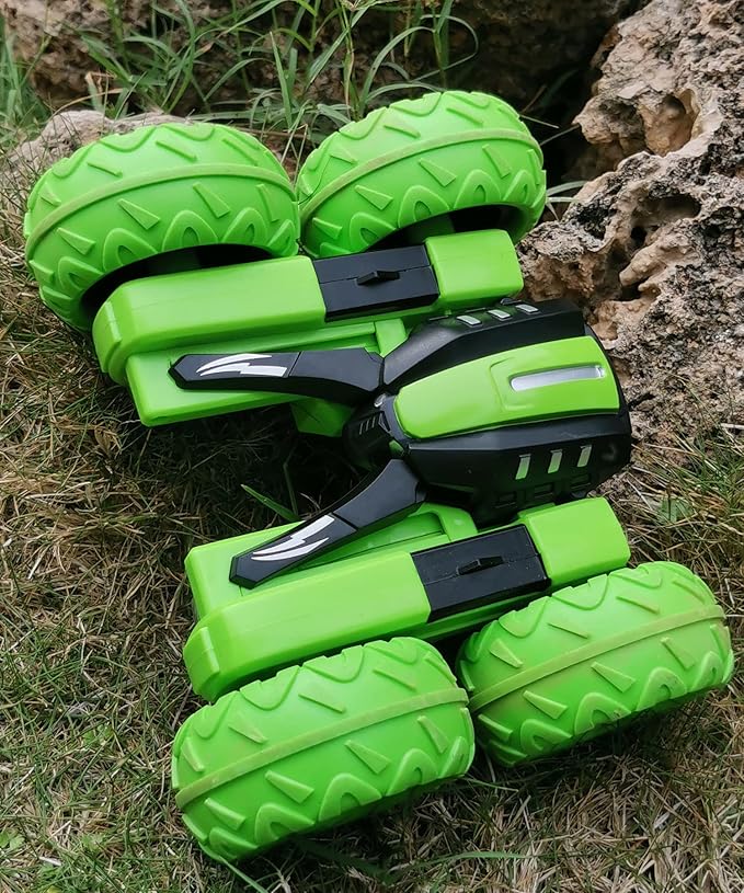 Threeking RC Stunt Car Remote Control Cars with Lights Rotating Double-Sided Driving Indoor Outdoor Toys Gifts Presents for 6 7 8 9 10 11 12 Year Old Kids Boys Girls