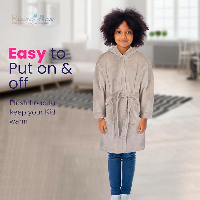 Rising Star Baby Toddler Robe Or Kids Robe for Girls and Boys - Kids & Baby Bath Robe Spa Set with Washcloth or Slippers
