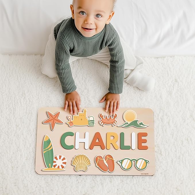 Busy Board, Montessori Toy for 1-3 Years Old, Wooden Toddler Sensory Activity Toy, Ideal Gift for 1+ Year Old Boys, Large Size, Multi-Color Choice, Personalized Wooden Handmade