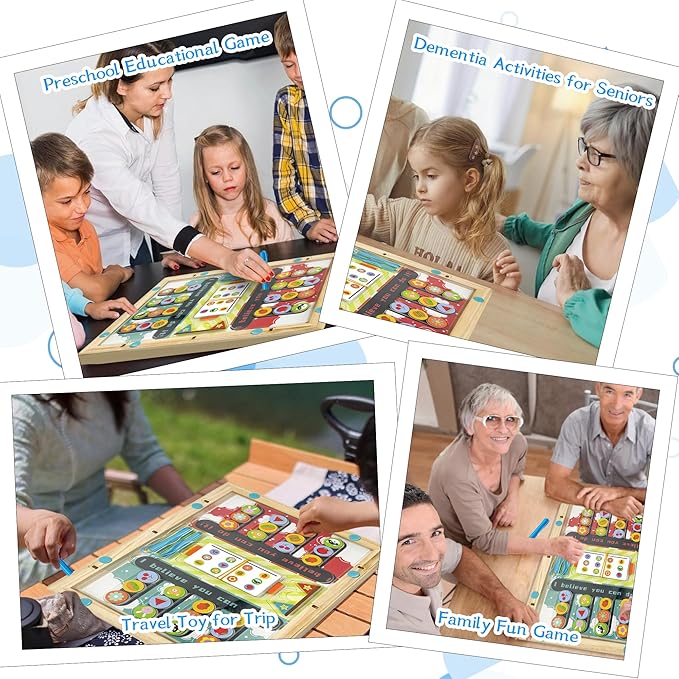 Kids Montessori Toys: 3 4 5 6 7 Year Old Wooden Magnetic Puzzle Battle Game for Boys Girls Preschool Educational Learning Activities Toy Autistic Sensory Fine Motor Busy Board Game for Toddlers