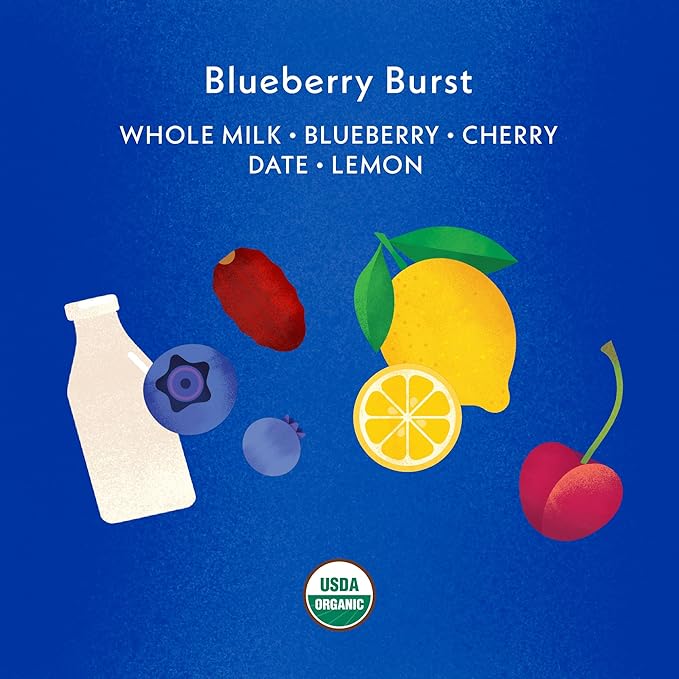 Once Upon A Farm Organic Smoothie Melts, Blueberry Burst, No Added Sugar, Kosher, USDA Certified Organic, Non-GMO, 1 Ounce (Pack of 8)
