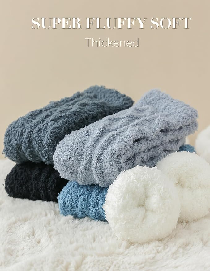 TEHOOK Warm & Cozy Gifts for Women, Fluffy Fuzzy Sock, Plush Sleeping Slipper Socks - Soft Warm Fabric