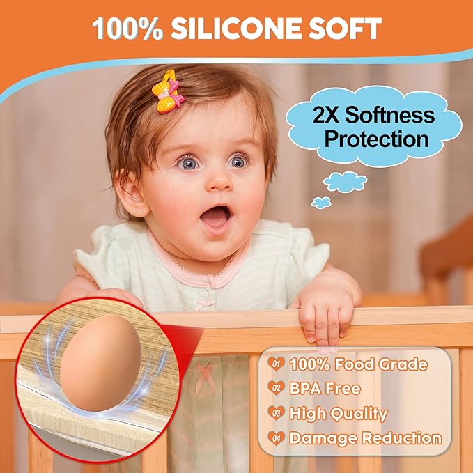 Loiion Edge Protector, 100% Silicone, Soft Corner Protectors for Kids, Pre-Tape Adhesive, Furniture-corner Safety Bumpers (3.3ft, Clear)