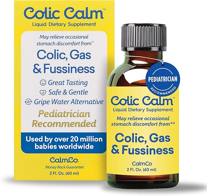 Colic Calm Infant Gripe Water for Colic, Helps Fussiness, Upset Stomach, and Baby Gas Relief, 2 fl oz (Pack of 1)