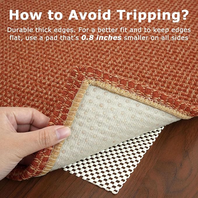 KOZYFLY Runners for Hallways 2x6 ft Washable Kitchen Runner Non Slip Rubber Backed Hall Runners Cotton Entryway Runner Rugs Floor Carpet for Indoor Backdoor Bedroom Kitchen, Orange/Tan
