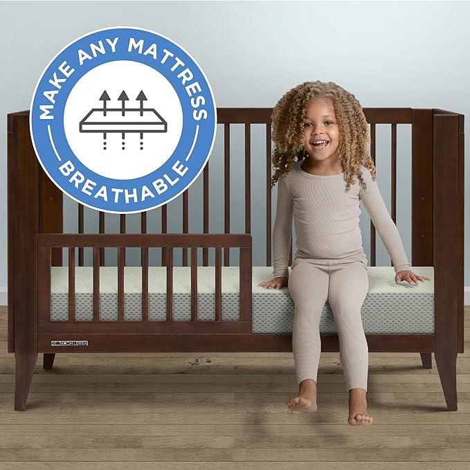 Delta Children Breathable Crib Mattress Pad Cover - Make Every Crib Mattress Breathable - Elastic Edges for Secure, Universal Fit - Machine Washable - 1 Pack, Green