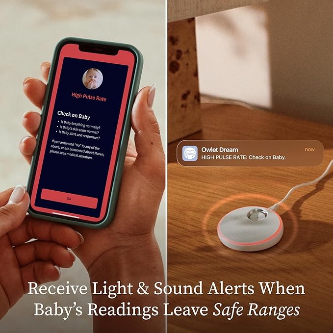 Owlet Dream Duo (3rd Gen) – FDA-Cleared Smart Baby Monitor with Sock & HD Video Cam, Tracks Pulse Rate, Oxygen & Sleep, 2K HD Video, Cry & Motion Alerts, Temp Monitoring - Mint