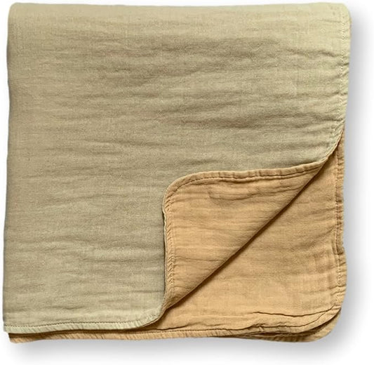 Leyl&Ari Basic Toddler Blanket | Organic Baby Blanket for Boys Girls | Gender Neutral Newborn Essentials (Sand/Cream)