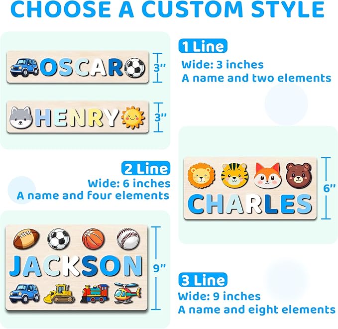 Personalized Puzzles for Toddlers 1-3,Name Puzzle for Kids Personalized,Name Puzzle for 1 Year Old,Educational Toys, Easter Gifts