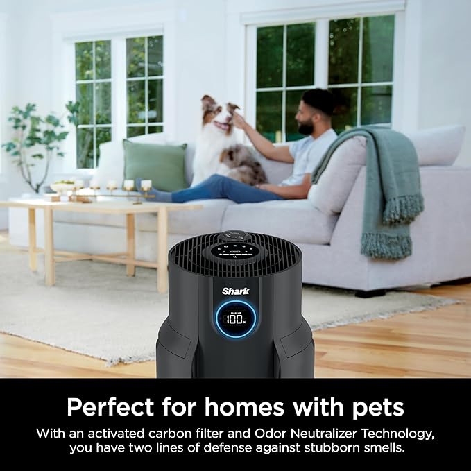 Shark Air Purifiers for Home Large Room with NeverChange Air Filter, 5 Year HEPA Filter, Covers 650 Sq. ft, Odor Neutralizer and Clean Sense Technology, Removes 99.98% of Dust & Allergens, HP152
