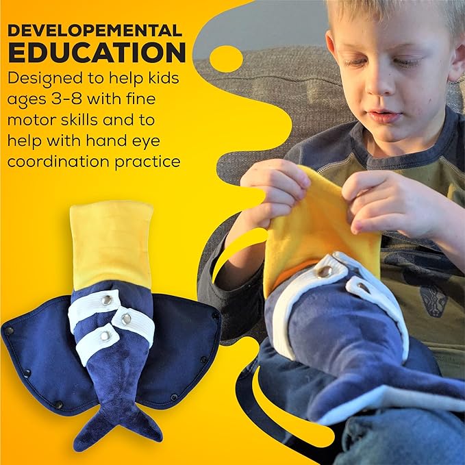 SENSORY4U Buckle Pillow Narwhal – Sensory Motor Aid for Fine Motor Skills, Hand-Eye Coordination & Pediatric Occupational Therapy Support