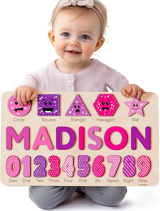 Handmade Wooden Name Puzzle, Personalized Birthday Gift for Kids, Toddler Toys, Baby Gift, Busy Board Puzzle