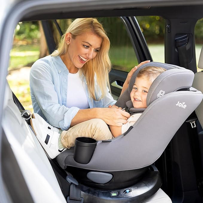 Joie Chili Spin 360 2-in-1 Rotating Convertible Car Seat with a 360 Spin and Easy Installation - Lower Anchor Attachment or Vehicle Belt Installation (Shale)