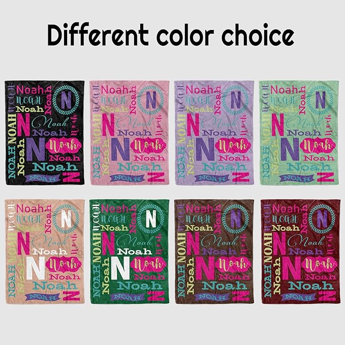 Personalized Baby Blankets for Boys, Girls, Customized Name Blanket for Kids, Custom Toddler Blanket Gifts for Birthday, Christmas, Newborn Soft Flannel Blankets