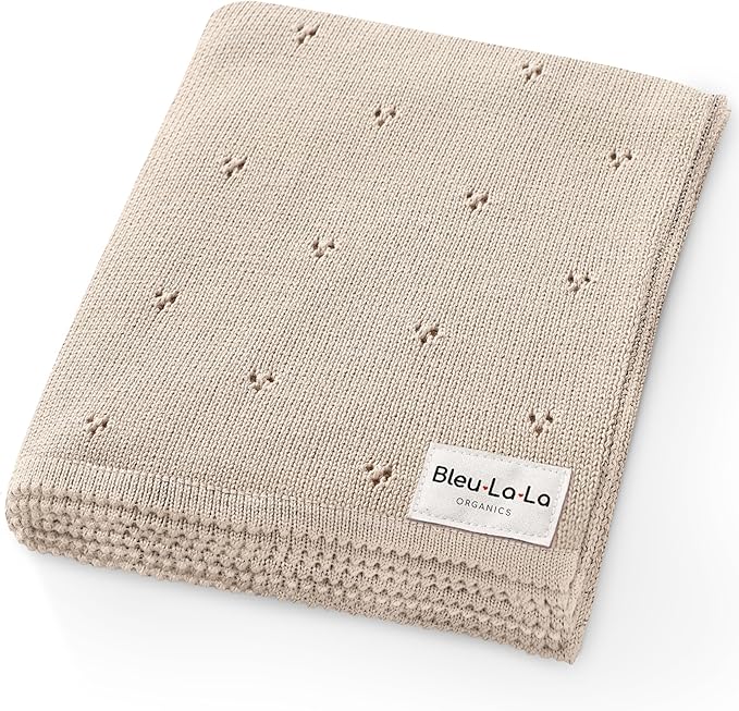 Luxury Organic Pointelle Receiving Blanket (Oatmeal)