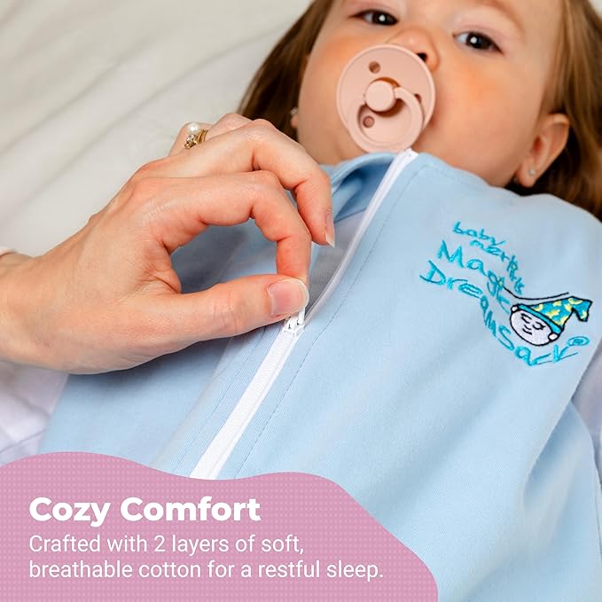 Magic Sleepsuit Baby Merlin's Cotton Baby Swaddle Transition Product - Soft and Cozy Design, Double Zipper for Easy Diaper Changes, Promotes Safe Sleep, 3-6 Months - Sage Green - Large 18-21lbs
