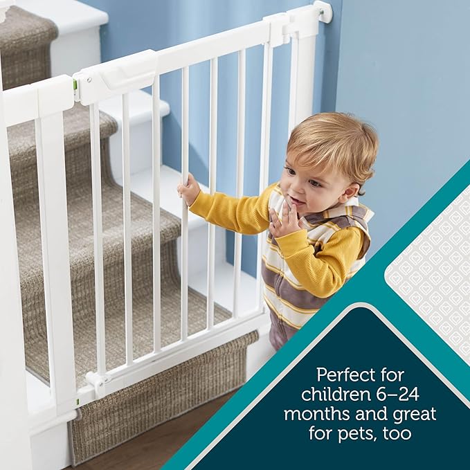 Safety 1st Pressure Mounted Baby Gates for Doorways with SecureTech, Baby Gate with Door, Pet-Friendly Design, No Drilling, 29-38"
