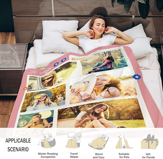Custom Picture Blanket - Personalized Gift for Loved Ones