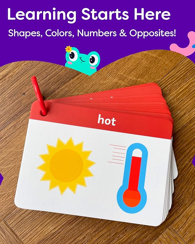 Toddler Flash Cards - Learn Colors, Numbers, Shapes, Opposites on Thick Jumbo Flashcards for Early Learners - Teacher Designed for Preschool, Kindergarten & Toddlers