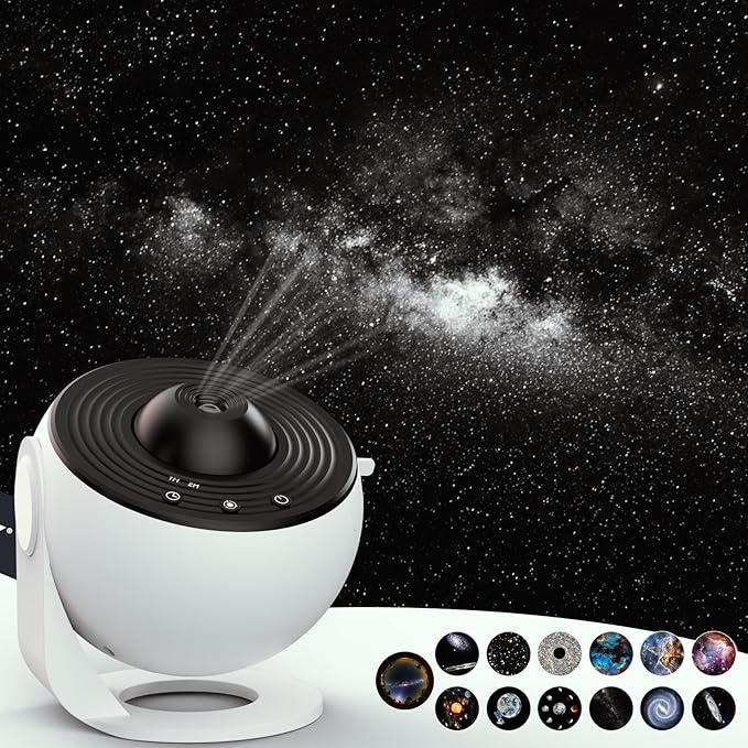 Star Projector,Upgraded Planetarium Projector for Bedroom,Educational Audio Galaxy Projector with 4K Replaceable 13 Galaxy Discs,Sky Light Living Room Decor,Night Light for Kids Room Valentines Gift