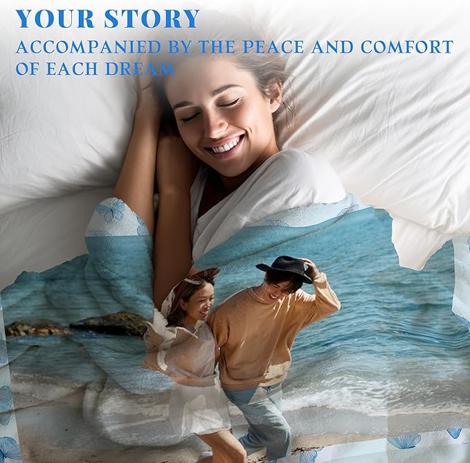 Custom Personalized 9 Photo Collage Blanket Thow Gifts with Text, Customized Pictures Blankets Gift for Christmas Birthday Thanksgiving Adults Kids Dad Mom Girlfriend Boyfriend (2 Grid)