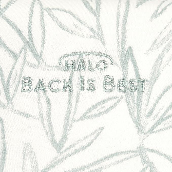 HALO 100% Cotton Sleepsack Swaddle, 3-Way Adjustable Wearable Blanket, TOG 1.5, Leaves, Small, 3-6 Months