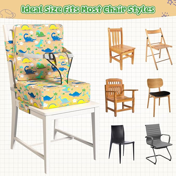 Booster Seat for Dining Table, Toddler Booster Seat for Dining Table with Safety Buckles, Anti-Scratch Easy Cleaning Kids Toddler Booster Seat for Table