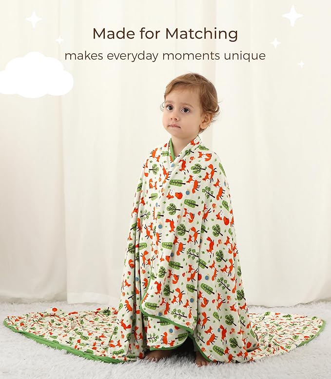 Premium Baby Blanket, Stretchy Quilt for Kid, Soft Crib Bedding for Newborn Baby and Toddler, Nursery Blanket for Boys and Girls, Viscose Made from Bamboo, 50'' x 50'' Little Fox