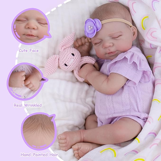 Milidool Realistic Reborn Baby Dolls - 20 Inch Real Life Baby Girl, Lifelike Doll Newborn Baby with Soft Cloth Body for Kids Age 3+ Gift