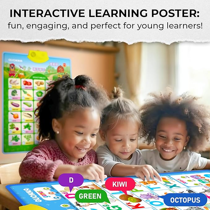QUOKKA Educational Toys for Kids 5-7 Year Old - Vertical ABC Learning Wall Chart for Toddlers Age 3 4 6+ - Interactive Speech Therapy Poster Boy Girl - Autism Puzzle Game 8-10-12