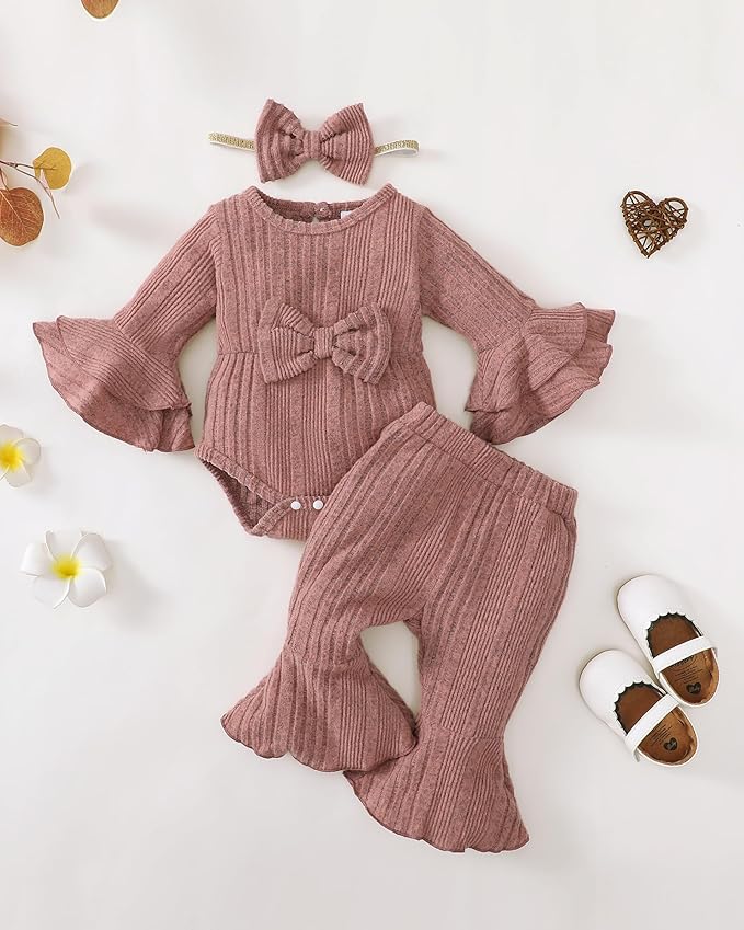 SUNNY PIGGY Baby Girl Clothes Infant Newborn Outfits Romper 0-18 Month Toddler Girls’ Clothing Pant Set