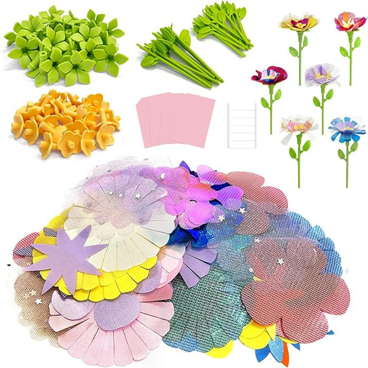 JUMP PASS BY DIY Fabric Flower Bouquets Toys Refill Kit - Arts & Crafts Toy Accessories-Flower Press Kit Accessories