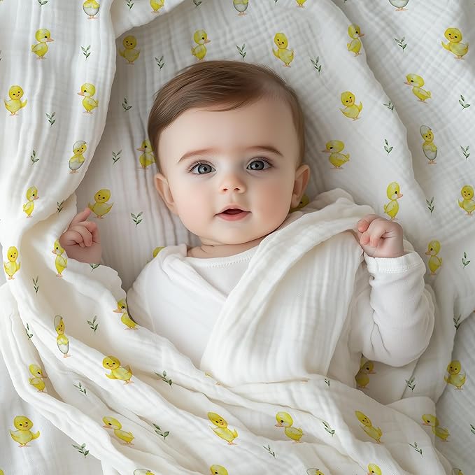 Soft Cotton Baby Blanket, Breathable Lightweight Baby Blanket for Infants Newborn Boys and Girls - Nursery, Crib, Stroller Blanket (Playful)
