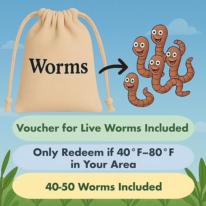 Worm Habitat Kit - Transparent Ecosystem Learning Container for Worm Observation and Soil Layer Studies - Composting Science Projects and Lab Use - Intended for Ages 15 & Older