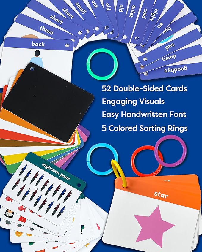 Toddler Flash Cards - Learn Colors, Numbers, Shapes, Opposites on Thick Jumbo Flashcards for Early Learners - Teacher Designed for Preschool, Kindergarten & Toddlers