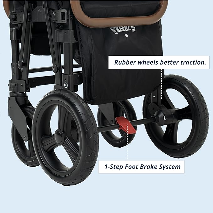 Keenz XC EVO - Luxury 2 Passenger Stroller Wagon for Kids | Foldable 2 Passenger Quad Seater with Adjustable Canopy | Black