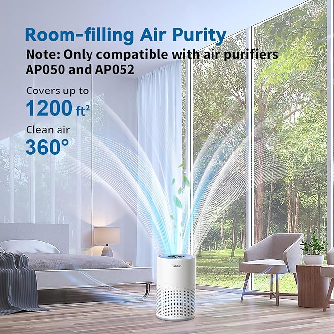 Tailulu Official AP050 AP052 Air Purifier Replacement Filter, 3-in-1 Air Purifier Filter, True H13 HEPA Filter, 2Pack