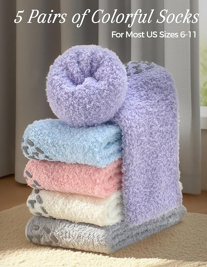 TEHOOK Warm & Cozy Gifts for Women, Fluffy Fuzzy Sock, Plush Sleeping Slipper Socks - Soft Warm Fabric