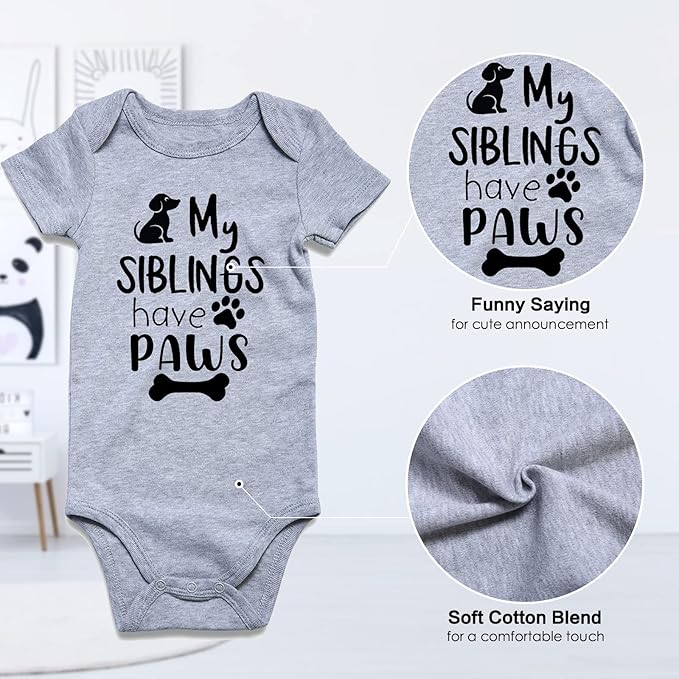 Funnycokid Baby Boys Girls Bodysuit Funny Newborn Romper Short Sleeve Infant Neutral Outfits Jumpsuit 0-12 Months